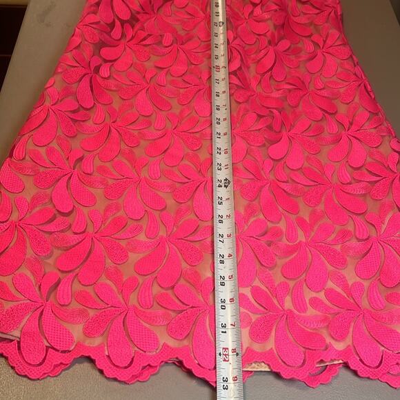 Trina Turk Dresses Nude Lining Pink Flower Stich Sleeveless Dress Women's Size 4 - Picture 3 of 8